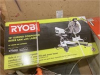 NIB Ryobi 10" Sliding Miter Saw w/ Laser