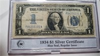 1934 $1 Bill Bank Note High Grade