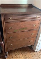Four drawer solid wood dresser with original