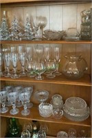 Glass lot - three shelf lot - glass Christmas