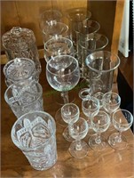 Glass lot - wine glasses, coffee mugs, jelly jar