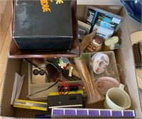 Miscellaneous box lot - figurines, pillbox,