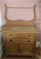 Antique oak washstand with two drawers above two