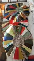 16 hand sewn quilt circles - antique and vintage