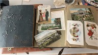 2 Victorian postcard albums - mostly holiday and
