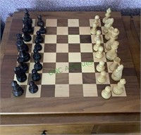 Wooden chess set - nice inlaid wood chess board