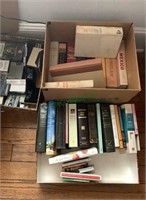3 box lots - books and cassette tapes, one box of