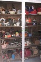 5 shelf contents of the antique wooden cabinet