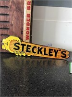 STECKLEY'S-PORCELAIN SIGN-APPROX 11"LX3"T