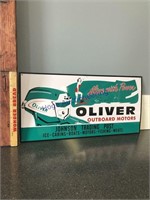 OLIVER OUTBOARD MOTORS TIN SIGN-APPROX 12"TX24"L
