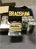 STEELERS COLLECTIBLES--BOOKS, BRADSHAW JERSEY,