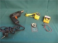 Drill / Compass / Volt Meter / Radio