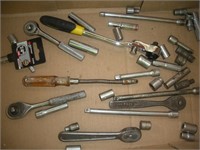 Assorted 1/4 Drive Sockets, Ratchets & Extensions