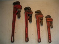 (4) Pipe Wrenches 10, 12, 14 & 18