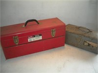 (2) Metal Tool Boxes Largest - 24x9x10 Inches
