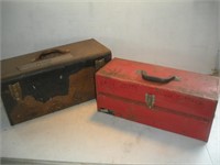 (2) Metal Tool Boxes Largest - 20x9x9 Inches