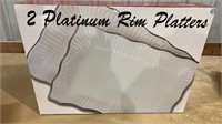 2 Platinum Rim Platters