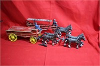 Antique Cast Iron Horse Drawn Fire Wagons