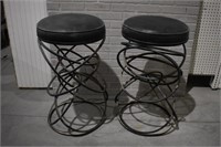 PAIR OF ORNATE CAST METAL STOOLS