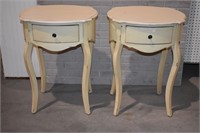 PAIR OF WHITE PAINTED SIDE TABLE NIGHT STANDS