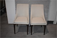 PAIR OF UPHOLSTERED SIDE CHAIRS