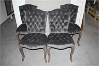 SET OF 4 CONTEMPORARY TUFTED SIDE CHAIRS
