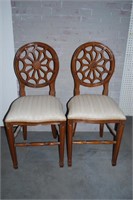 PAIR OF SHIP WHEEL STOOLS