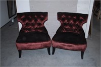 PAIR OF CONTEMPORARY TUFTED OCCASIONAL CHAIRS