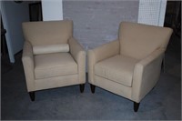 PAIR OF LARGE UPHOLSTERED CHAIRS