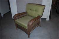 WICKER OUTDOOR CHAIR W/ CUSHIONS