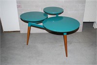 BLUE METAL 3 TIERED TABLE