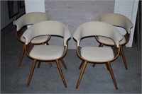 SET OF 4 BENT WOOD MID CENTURY STYLE CHAIRS