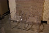 PAIR OF ACRYLIC ARM CHAIRS