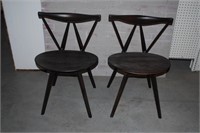 DANISH STYLE PAIR OF ROSEWOOD LIKE WOOD CHAIRS