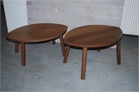 PAIR OF CONTEMPORARY MID CENTURY STYLE TABLES