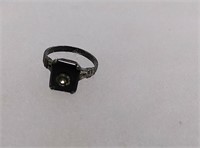 Black sterling silver ring size 6