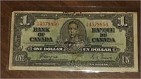 1937 BANK OF CANADA $1.00 NOTE N/N4578856