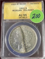 1921 au55 Morgan Silver Dollar with  Details