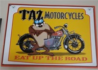 Metal Taz Motorcycles Sign