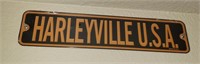 Black/orange Harleyville U S A Metal Sign