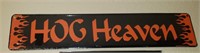 Orange/ Black Hog Heaven Metal Sign
