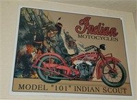 Metal Indian Motorcycle Sign