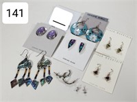 Group of (7) Sterling & Gemstone Earrings