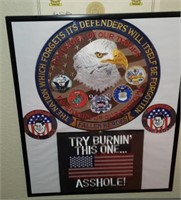 Framed American Eagle/ Flag Patches