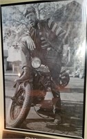 Framed Man On Motorcycle Poster