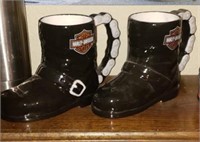 2 Pc Harley Davidson Boot Mug