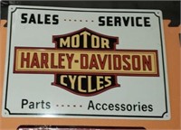 Metal Harley- Davidson Sales & Service Sign