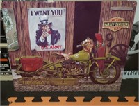 Metal Uncle Sam/ Harley Sign