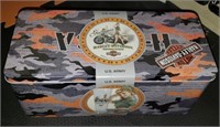 Us Army/ Harley Tin W/ Glass & Coasters
