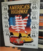 America's Highway Metal Sign